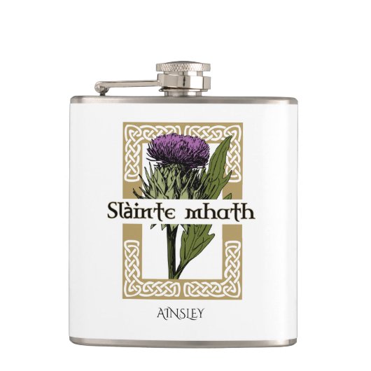 Flasques Scottish Thistand and Scots Gaelic Toast (Devant)
