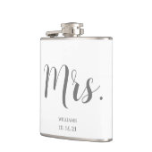 Flasques Script Bride personnalisé blanc (Gauche)