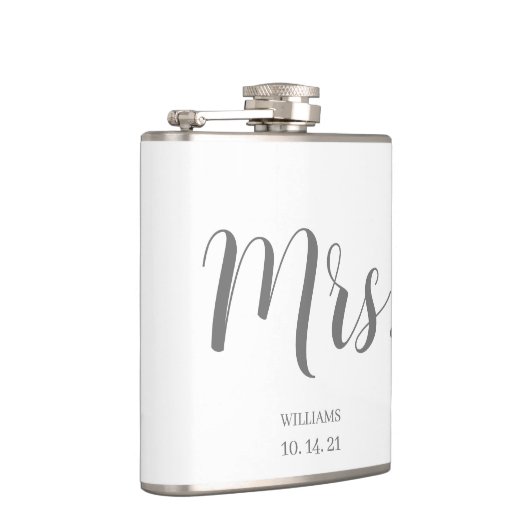 Flasques Script Bride personnalisé blanc (Droite)