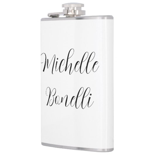 Flasques Script classique élégant Ajouter votre nom Plain (Gauche)