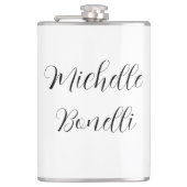 Flasques Script classique élégant Ajouter votre nom Plain (Devant)