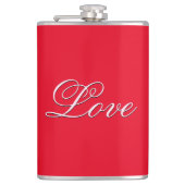 Flasques Script de calligraphie Mariage tendance Love Red (Devant)