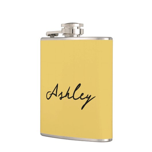 Flasques Script en or clair personnalisé (Gauche)