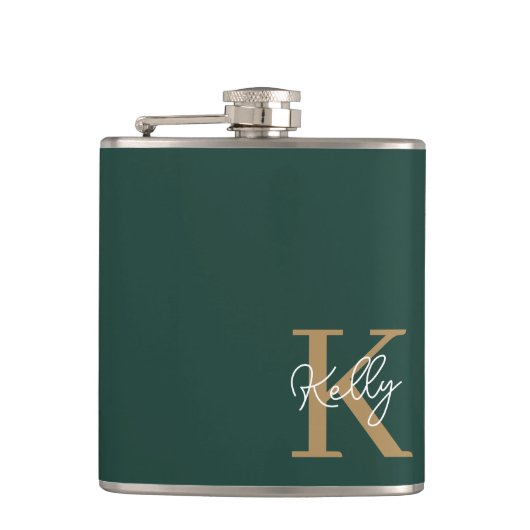 Flasques Script moderne Emerald Green Gold (Devant)