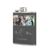 Flasques Script photo Mariage M. et Mme Flask| Gris (Gauche)