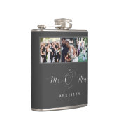 Flasques Script photo Mariage M. et Mme Flask| Gris (Droite)