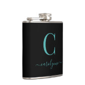 Flasques Script Turquoise et noir moderne (Droite)
