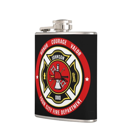 Flasques Secourt de pompier AJOUTER LE NOM Insigne du servi (Gauche)