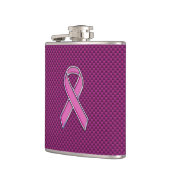 Flasques Sensibilisation au ruban de style rose chaud Fibre (Gauche)