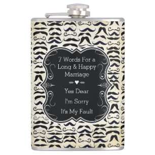 Flasques Sept mots pour un mariage long et heureux Moustach