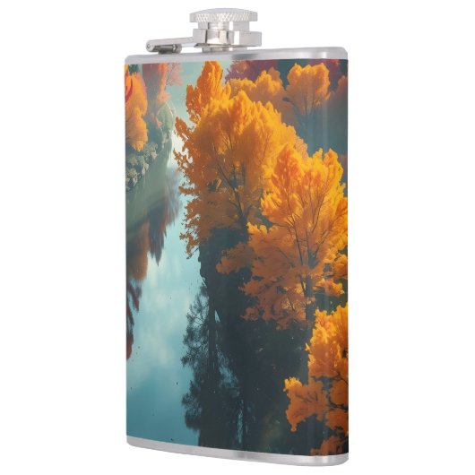 Flasques Serene River Shore Reflection Nature Art  (Gauche)