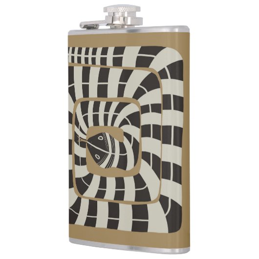 Flasques Serpent Abstrait rayé amusant dans les tons neutre (Gauche)