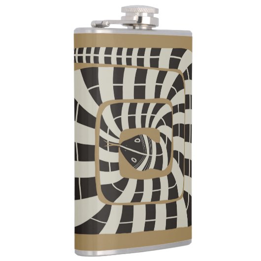 Flasques Serpent Abstrait rayé amusant dans les tons neutre (Droite)