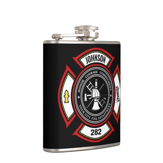 Flasques Service d'incendie AJOUTER LE NOM Pompier Insigne  (Droite)