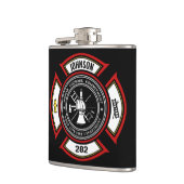 Flasques Service d'incendie AJOUTEZ NOM Insigne de pompier  (Gauche)