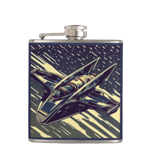 Flasques SF - Anime Starfighter Woodcut 4
