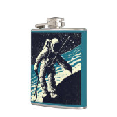 Flasques SF - Astronaut sur Spacewalk Woodcut 2 (Gauche)
