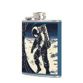 Flasques SF - Astronaut sur Spacewalk Woodcut 3 (Gauche)