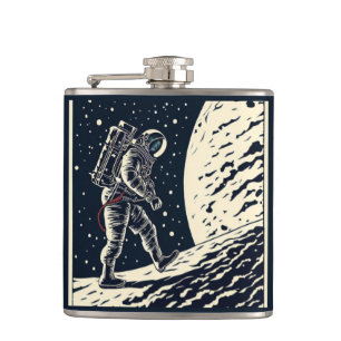 Flasques SF - L'astronaute sur le bois de la Marche Spacewa