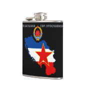 Flasques SFR Yougoslavie - carte - emblème - drapeau (Gauche)