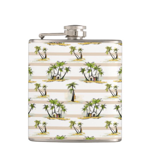 Flasques Shack tropical et paumes (Devant)