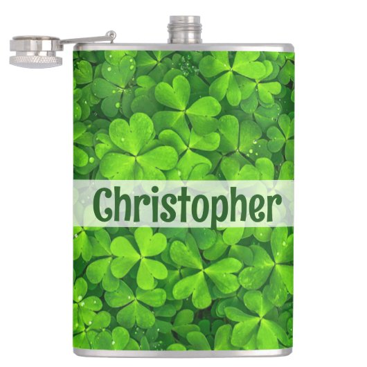 Flasques Shamrock Clovers Ajouter un nom (Ouvert)