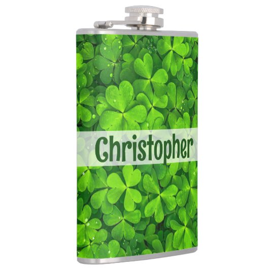 Flasques Shamrock Clovers Ajouter un nom (Droite)