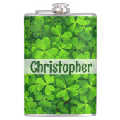 Flasques Shamrock Clovers Ajouter un nom (Devant)