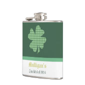 Flasques Shamrock de chèques verts personnalisé (Gauche)