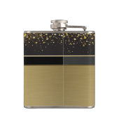 Flasques Shamrock irlandais élégant, Faux Gold Confetti (Dos)