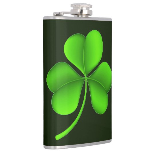 Flasques Shamrock sur fond vert foncé (Droite)