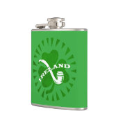 Flasques Shamrock Vert 3 Feuilles Et Texte Irlandais (Gauche)