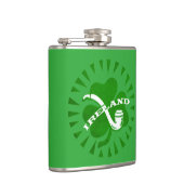 Flasques Shamrock Vert 3 Feuilles Et Texte Irlandais (Droite)