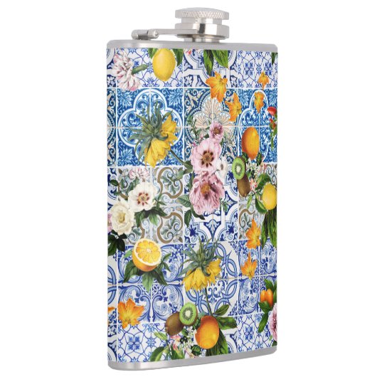 Flasques Sicilian style with flowers and lemon (Droite)