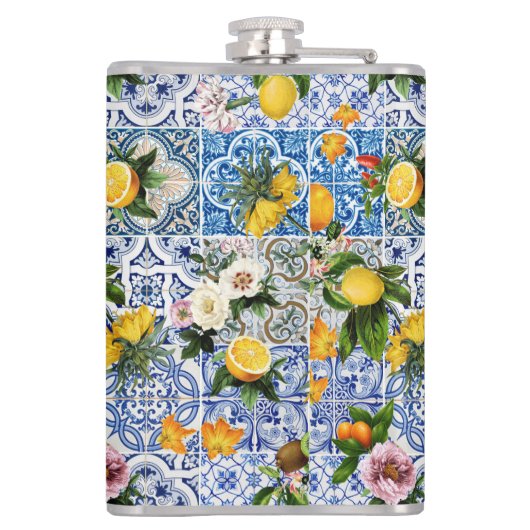 Flasques Sicilian style with flowers and lemon (Dos)