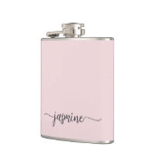 Flasques Signature de nom de monogramme féminin rose simple (Gauche)