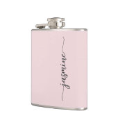 Flasques Signature de nom de monogramme féminin rose simple (Gauche)