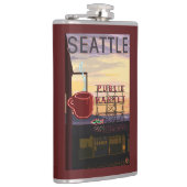 Flasques Signe du marché d'endroit de SeattlePike et vue de (Droite)