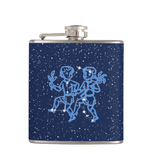 Flasques Signe Gemini Constellation et Zodiaque avec étoile (Devant)