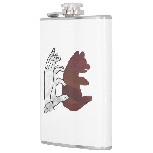 Flasques Silhouette à la main Cube d'ours Brown (Gauche)