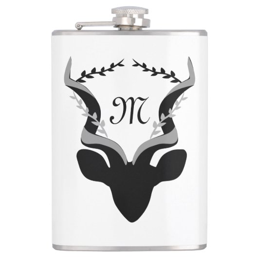 Flasques Silhouette Antelope foncé avec Monogramme Customis (Devant)
