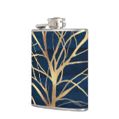 Flasques Silhouette Arbre d'Or moderne Design bleu minimal (Gauche)
