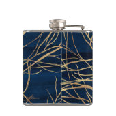 Flasques Silhouette Arbre d'Or moderne Design bleu minimal (Dos)