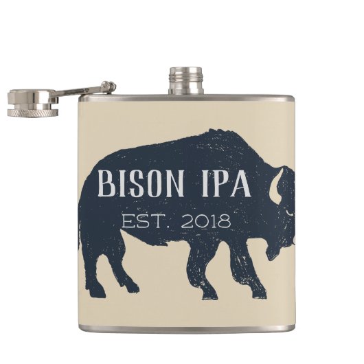 Flasques Silhouette de bison personnalisable (Ouvert)