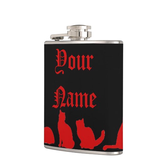 Flasques Silhouette de chat noir (Gauche)