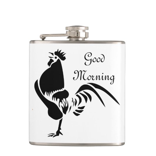 Flasques Silhouette de croisière à coq noir (Devant)