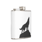 Flasques silhouette de loup hurlant - Choisir la couleur ar (Droite)