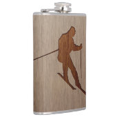 Flasques Silhouette de ski gravée sur la conception en bois (Droite)