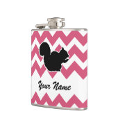 Flasques Silhouette d'écureuil avec Motif Chevron rose (Gauche)