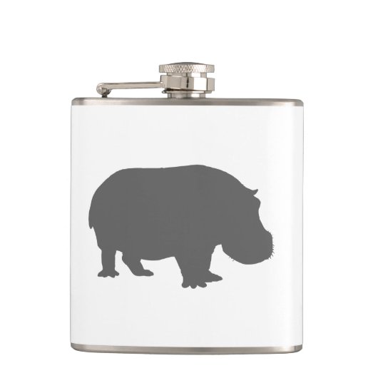 Flasques Silhouette d'hippopotame gris (Devant)